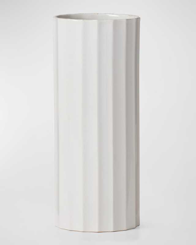 French Perle Scallop Cylinder Vase